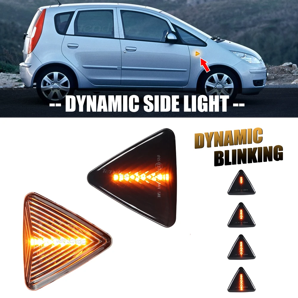 LED Dynamic Amber Turn Singal Lamps LED Sequential Side Marker Lights  For Mitsubishi Colt CZC CZ3 Z23 Z24 Z25 Z33 Z34 Z3