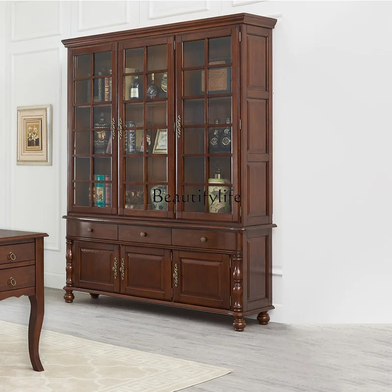 High-End American Style Desk Home Use All Solid Wood European Style Computer Desk Light Luxury retro Study Room