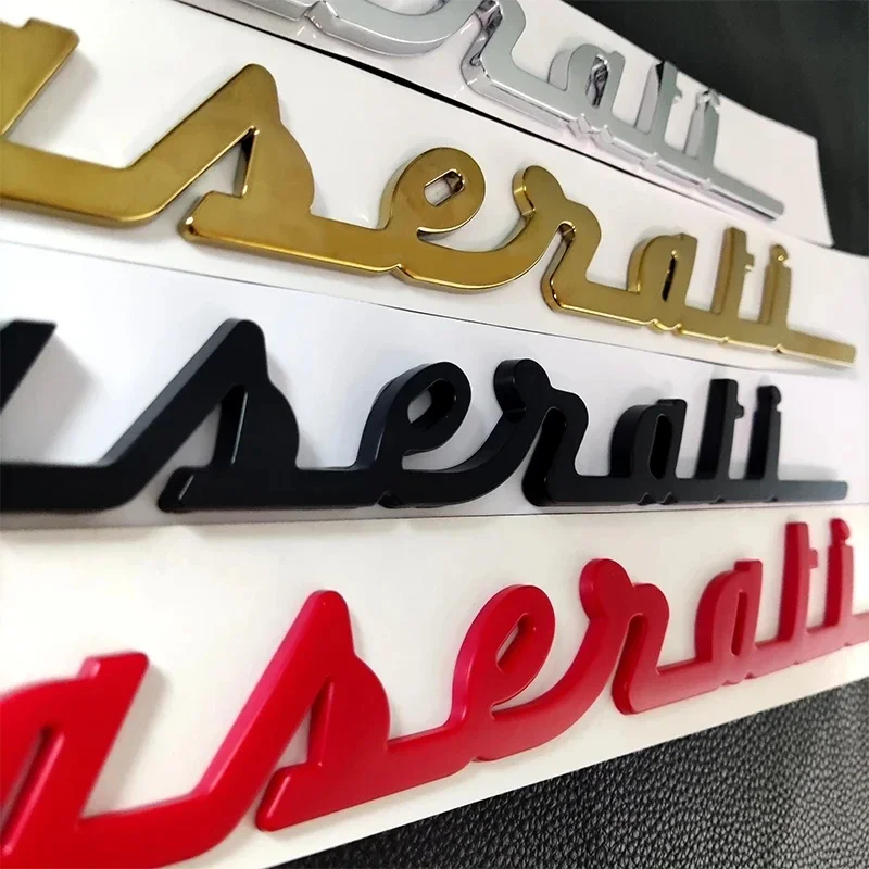 3D Raised ABS Rear Boot Trunk Emblem Badge Sticker Decals For Levante Ghibli Gransport Granlusso Quattroporte Accessories