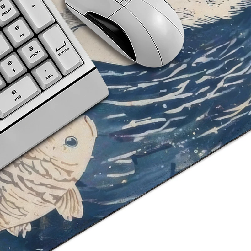 Mouse Pad Gamer Blue Wave Cat printon demand New Mousepad XXL MousePads Natural Rubber Soft Carpet Mouse Mats Table Mat