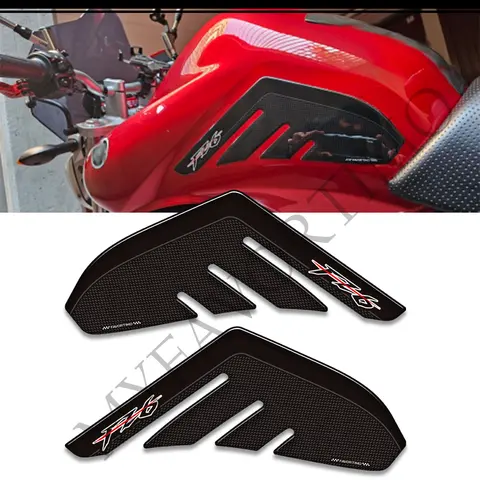Yamaha FZ6 FZ6N 연료 오일 키트 무릎 탱크 패드 보호대 데칼 스티커 엠블럼 FZ6R-오토바이 연료 탱크 패드 및 보호대