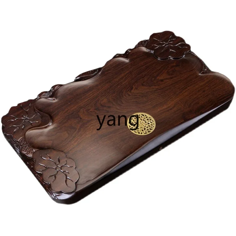 Lmm solid wood household tea table drainage creative large carved log tea sea round