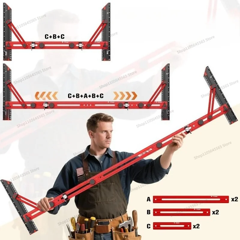 Suitable for Stair Ruler Function, Stair Ruler Measurement, Folding Ruler, Woodworking Decoration, Home Tools