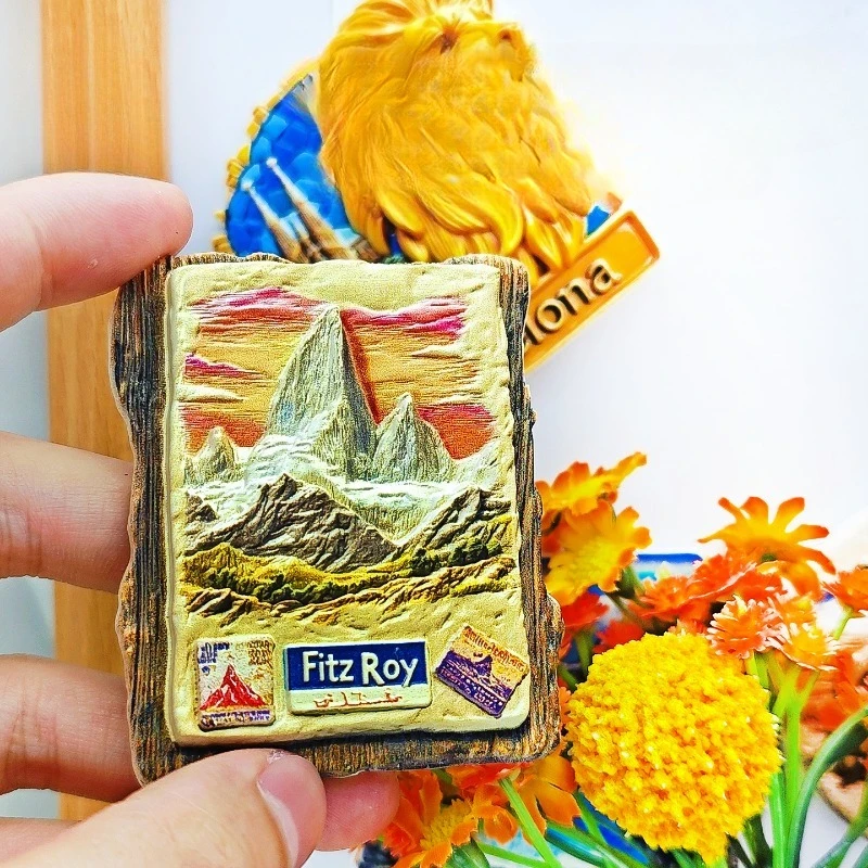 Fitz Roy Poster Fridge Magnet - Majestic 3D Patagonia Souvenir Unique Argentina Trekking Gift for Travel & Nature Lovers Decor