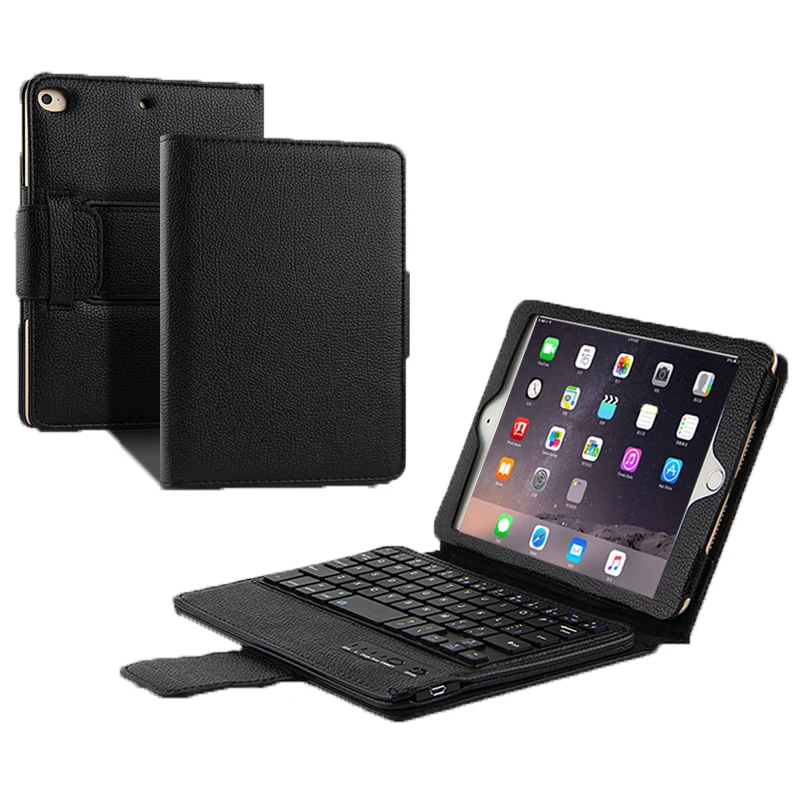 

Suitable for ipadmini5 bluetooth keyboard leather case mini4 protective case mini123 split lychee pattern keyboard leather case