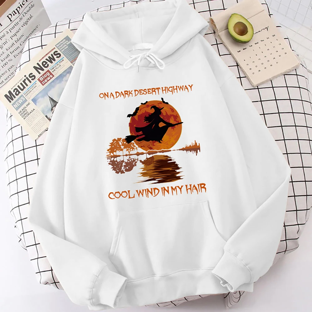 

New Ona Dark Desert Highway Cool Wind In My Hair Letter Print Hoodies Women Causal Tops Unisex Harajuku Long Sleeve Sweatshirts