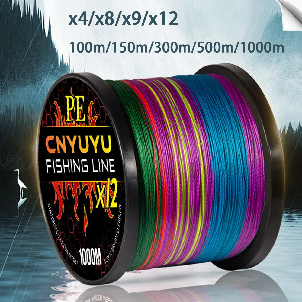 

4/8/9/12 Strands Braided Fishing Line 100M 150M 300M 500M 1000M Multifilament PE Weave Wire For Saltwater Tackle Accessories