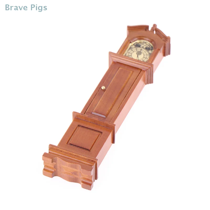 1:12 Dollhouse Miniature Wood Floor Clock Grandfather Clock Doll Furniture Model