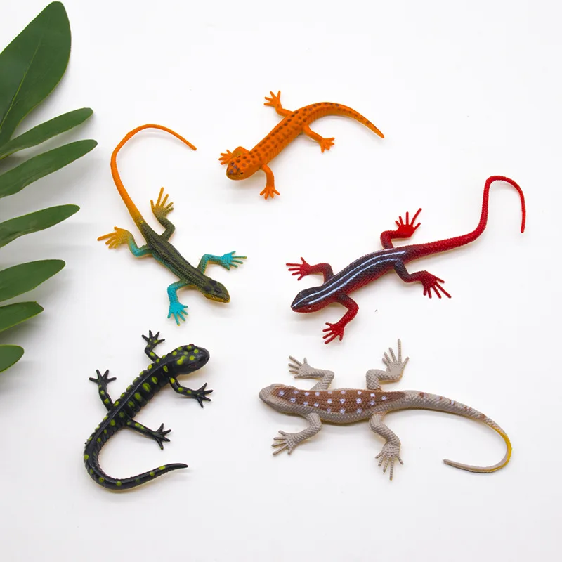 12 pçs brinquedos de lagarto simulado colorido rastejando cobra quádrupla pedra dragão gecko modelo cognitivo brinquedo