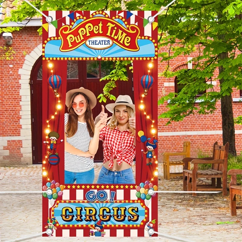 Carnival Circus Fotostudio-Requisiten – Lebendige Banner aus Polyester, verwendet für Partydekorationen und Fotohintergründe