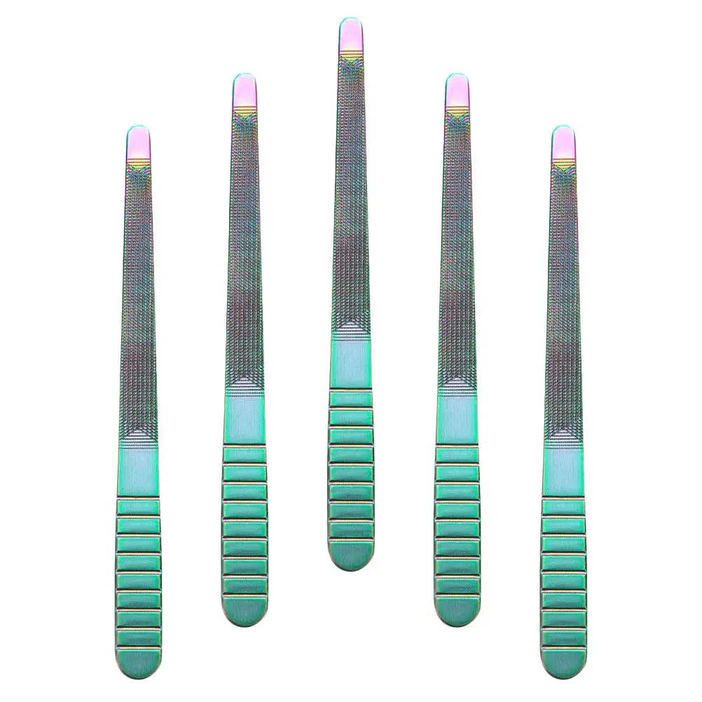 

Набор из 5 пилок для ногтей из нержавеющей стали для маникюра и педикюра, инструмент для удаления кутикулы, сглаживания грубых краев, ухода за ногтями