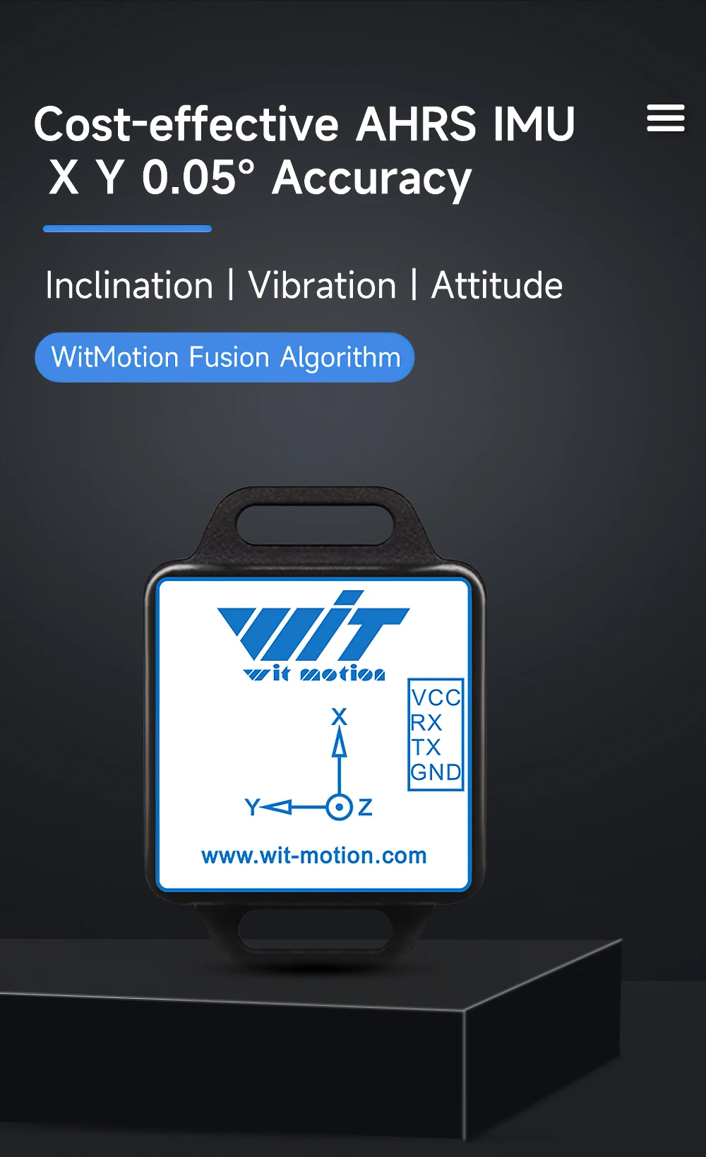 

WitMotion WT901C485 High-Stability 9-Axis AHRS Inclinometer Accelerometer+Gyroscope+Angle+Magnet(XYZ), RS485 Modbus Protocol