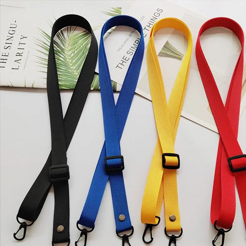 Simple Nylon Shoulder Strap Lanyard Adjustable Replacement Shoulder Bag Belt Solid Color Phone Case Hanging Rope Bag Accessories