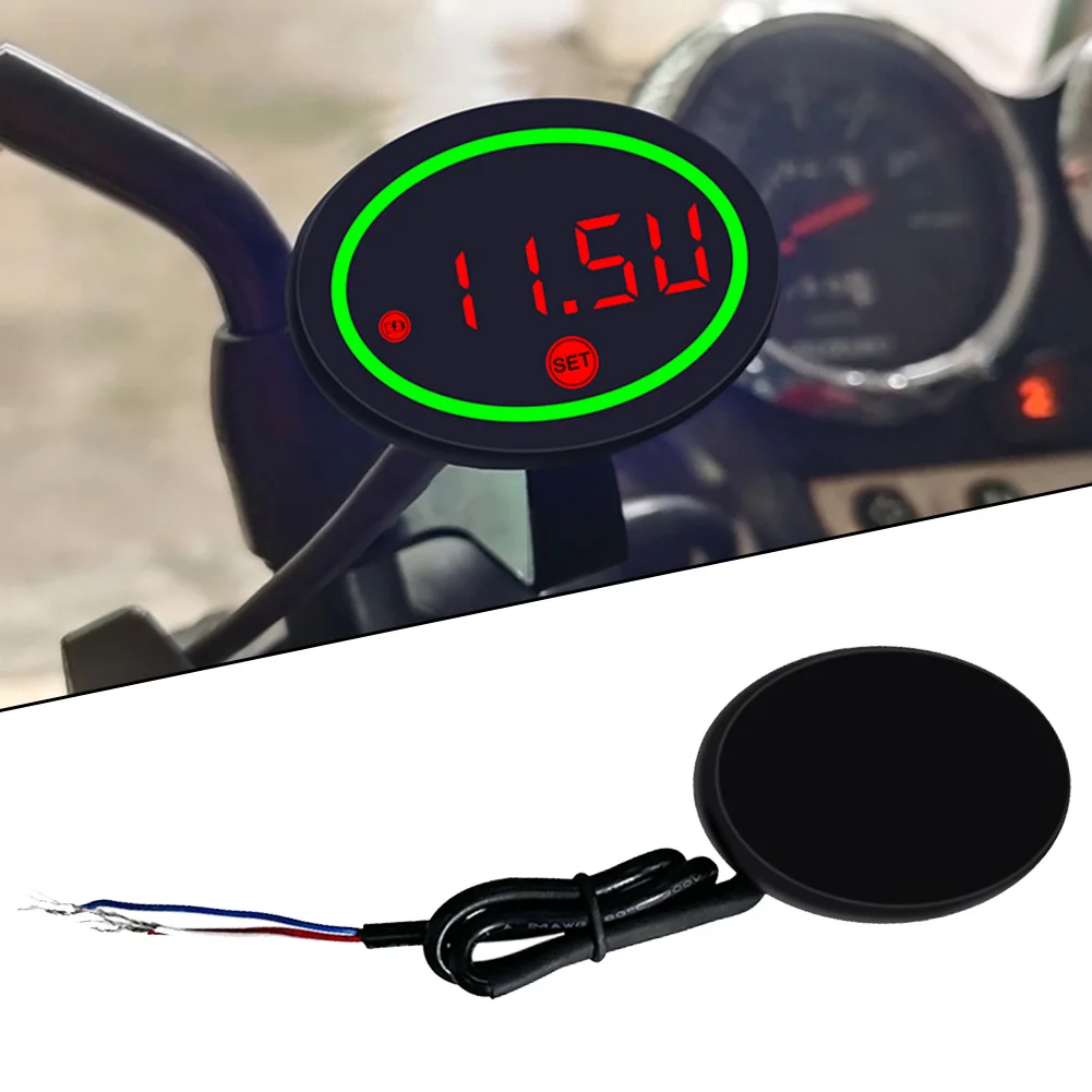 9-24V Voltmeter LED Voltage Display For Voltage Monitoring Easy Installation Made Of ABS Material For 12V Motorbikes