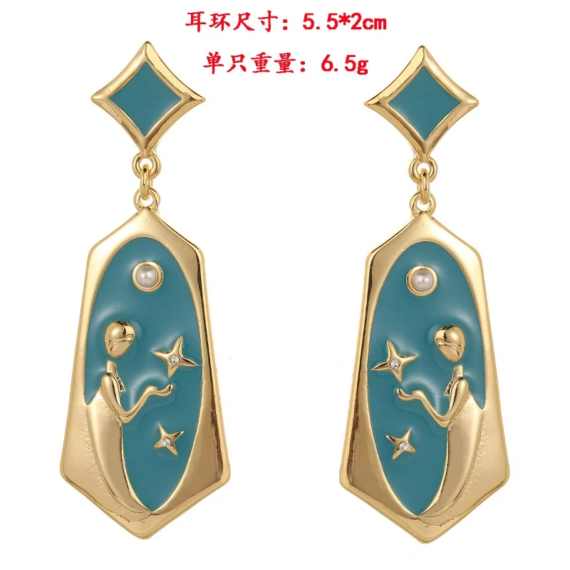 New arrival Design Fashion Temperament, Enamel Colored Glaze, Twelve Zodiac Earrings, Ear Hooks, High-end Accessories for Women
