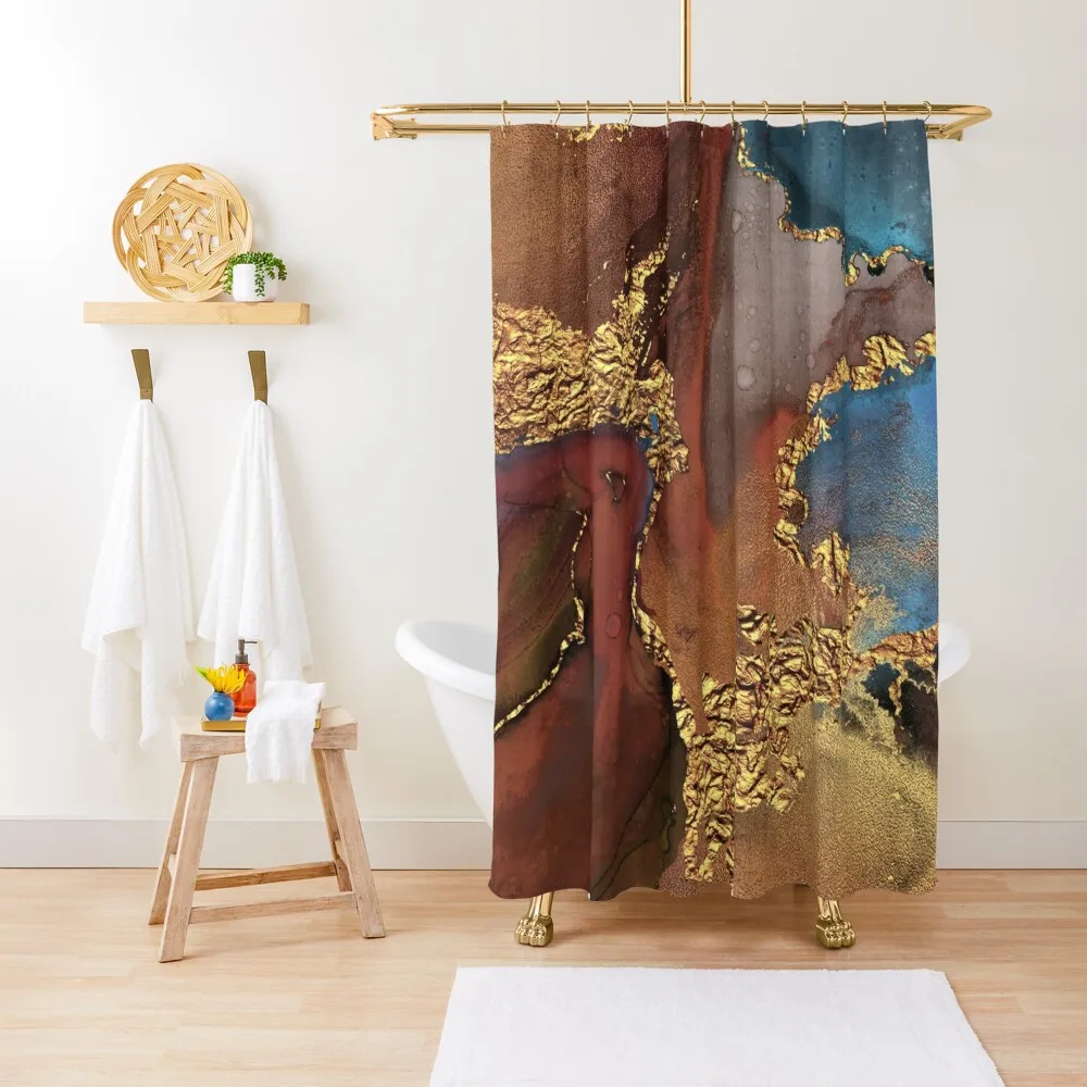 

Stylish Girly Trend Autumn Ink Faux Marble Texture Shower Curtain Elegant Bathroom Curtain Waterproof Shower Curtains