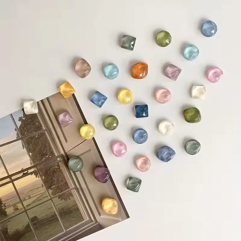 Irregular Polygon Resin Decor Fridge Magnets Set Cute Funny Refrigerator Magnets DIY Home Kitchen Decor Metal Surface Stickers
