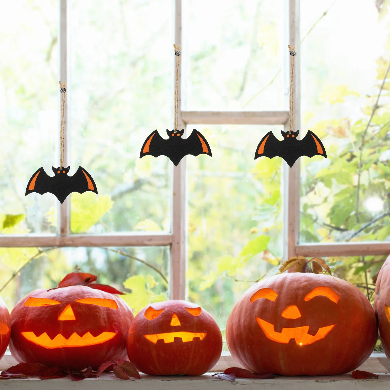 

100 Pcs Bat Decoration Pendant Halloween Decorations Indoor Chips Props Party Favors Wooden Craft Cutouts for Crafts