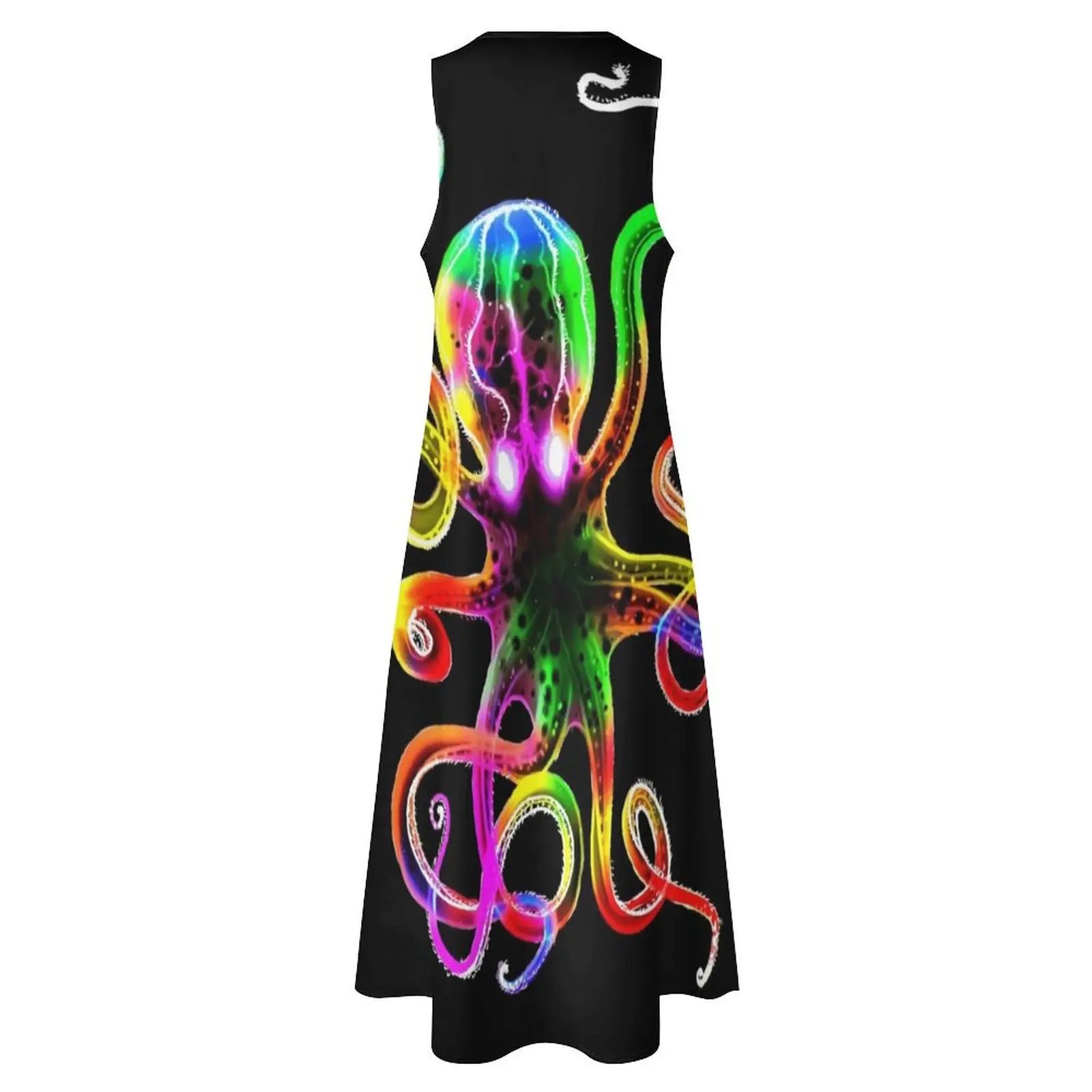 Rainbow Octopus Glow Langes Kleid langes Kleid Damen Sommer Ballkleider Kleid