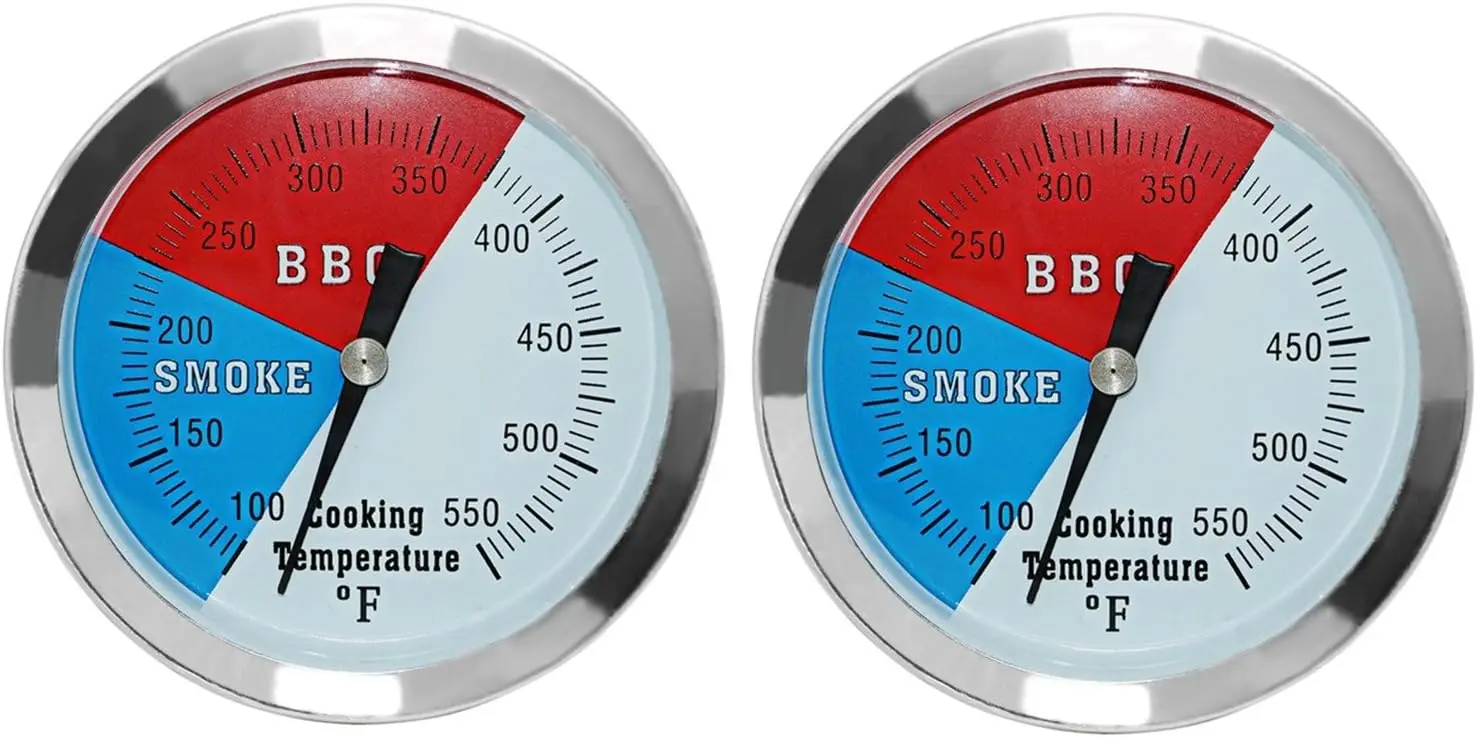 

3 1/8' BBQ Thermometer Gauge, 2 Pcs Grill & Smoker Temp Gauge for Charcoal Pit, Oklahoma Joe's Replacement