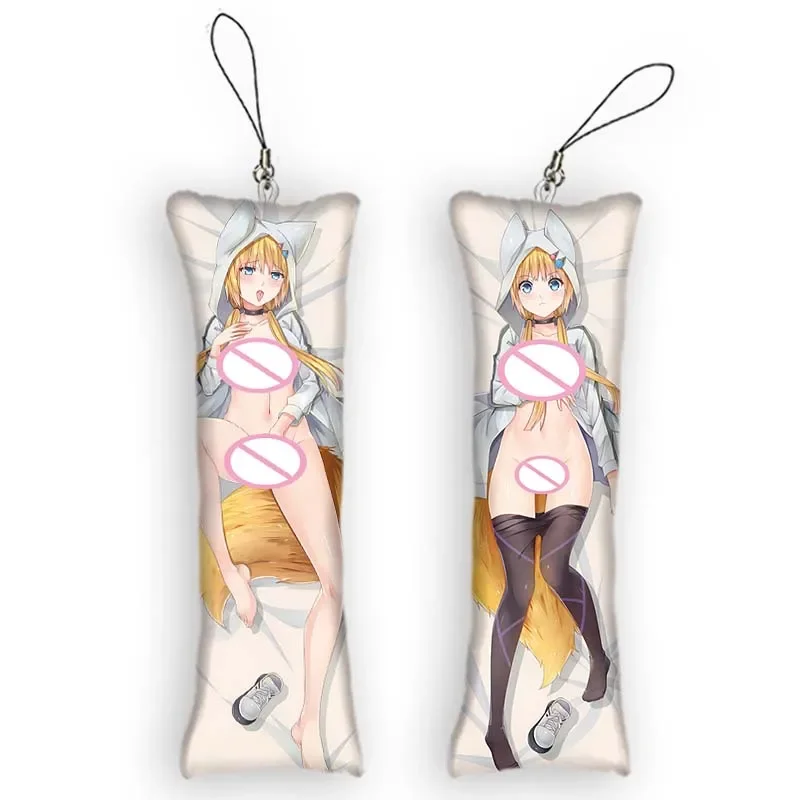 

Anime Keychain Kemono Jihen Kon Dakimakura Mini Pendant 2 Side Hanging Ornament Cute Small Pillow Pendants