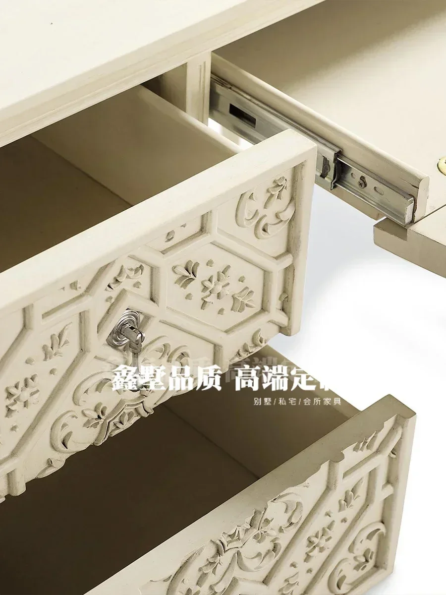 مكتب ريترو لغرفة المعيشة، مكتب كتابة منزلي، مكتب كمبيوتر أمريكي من الخشب الصلب ذو مظهر جيد #5