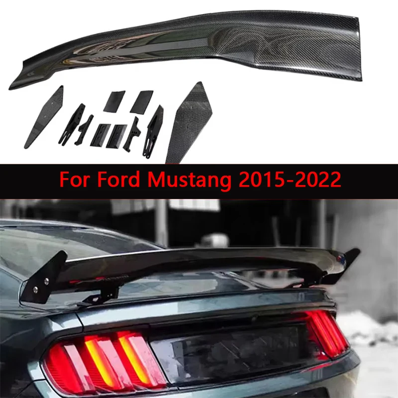 

For Ford Mustang 2015-2022 APR Style Carbon Fiber Tail fins Spoiler Rear Trunk Spoiler Guide Wing Rear Wing body kit