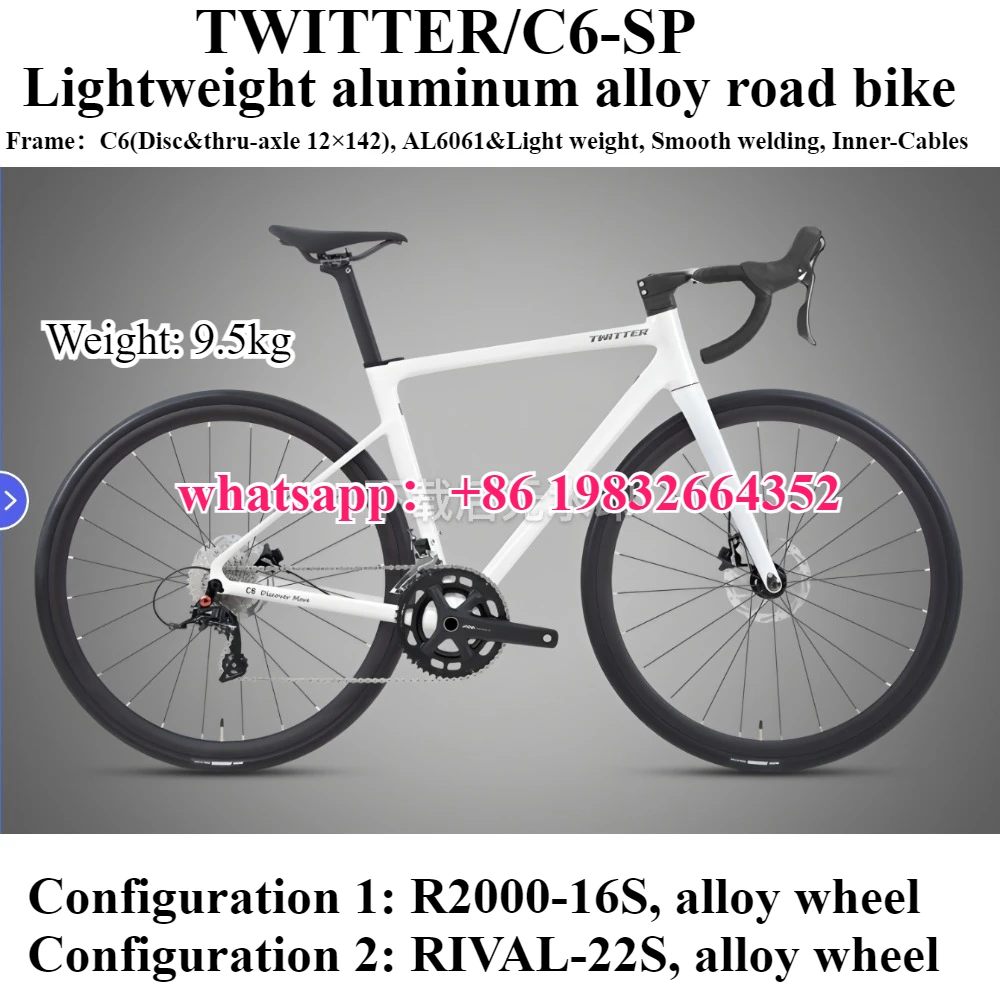 

TWITTER 2025 новый легкий дорожный велосипед из алюминиевого сплава C6-SP, гидравлический дисковый тормоз