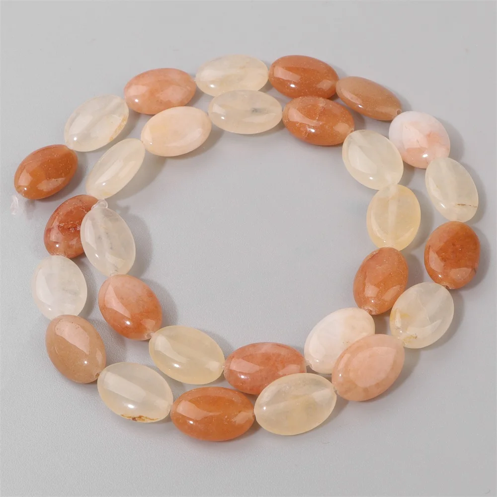 Natural Oval Shape Gemstones Bead Clear Quartzs Amethysts Tiger Eye Loose Spacer Beads For Jewelry Making DIY Accessories Supply