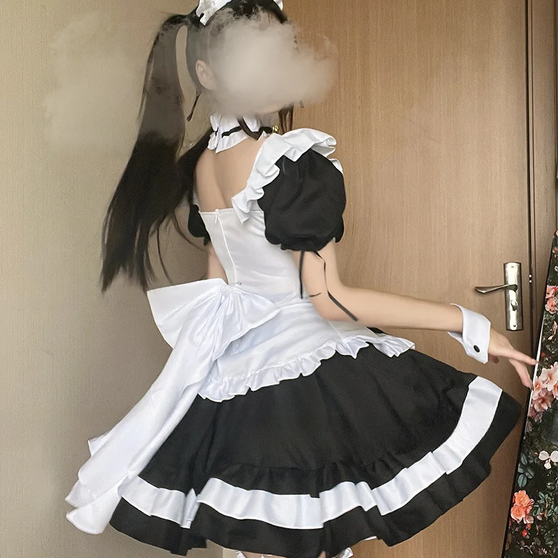 Halloween Costume Lolita Anime Maid Cosplay Gothic Sweet Big Bow Plus Size Maid Love Live Cosplay Party Uniform japanese clothes