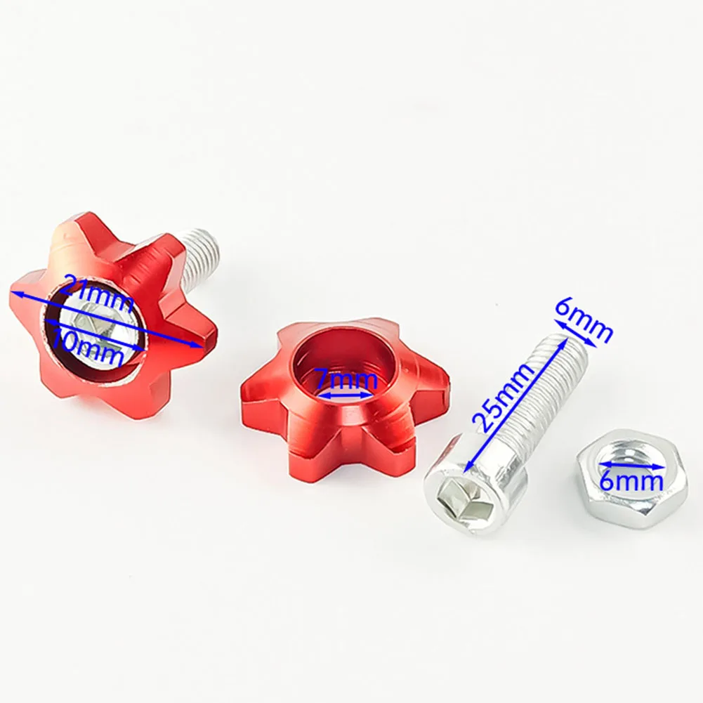 2Pcs Star Shaped License Plate Bolts Screws For Cars And Motorcycles Aluminum Alloy Threaded Fasteners