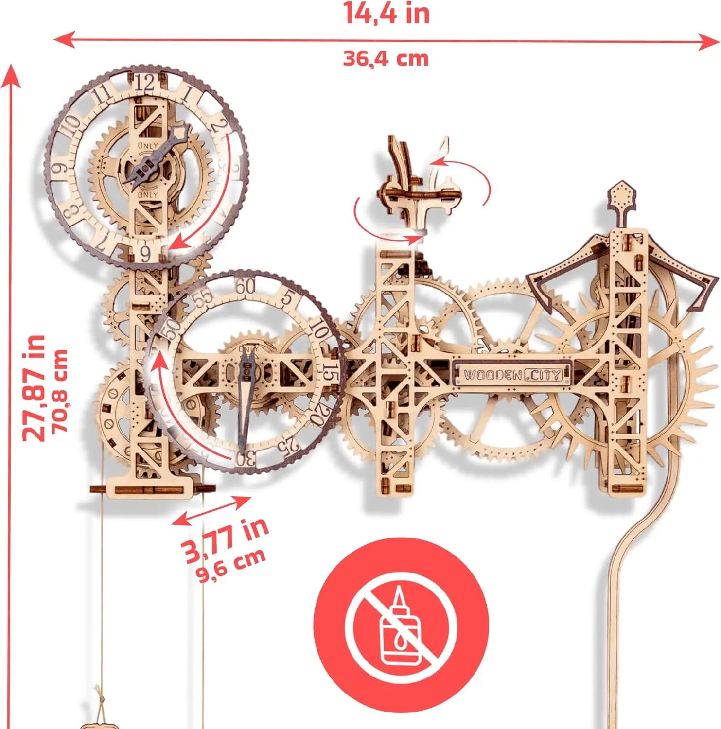 Kit d'horloge en bois Steampunk – Puzzles 3D pour adultes – Kits de modèles de loisirs pour hommes