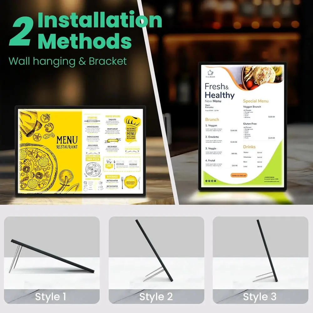 11x17 Tabletop LED Sign Holder Light Up Menu Board Backlit Poster Advertising Display Light Box or Restaurant, Bar, Hotel, Event