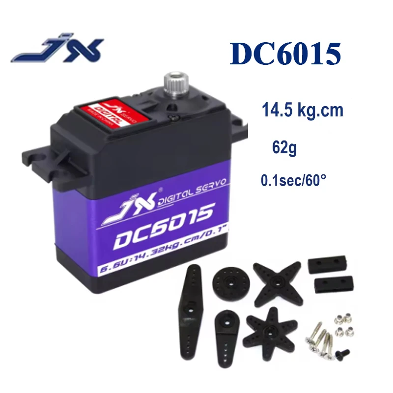 JX DC6015 4.8-6.6V 15kg High Torque Metal Gear Coreless Digital Servo For 1/8 1/10 RC Wltoys Drift Car Truck