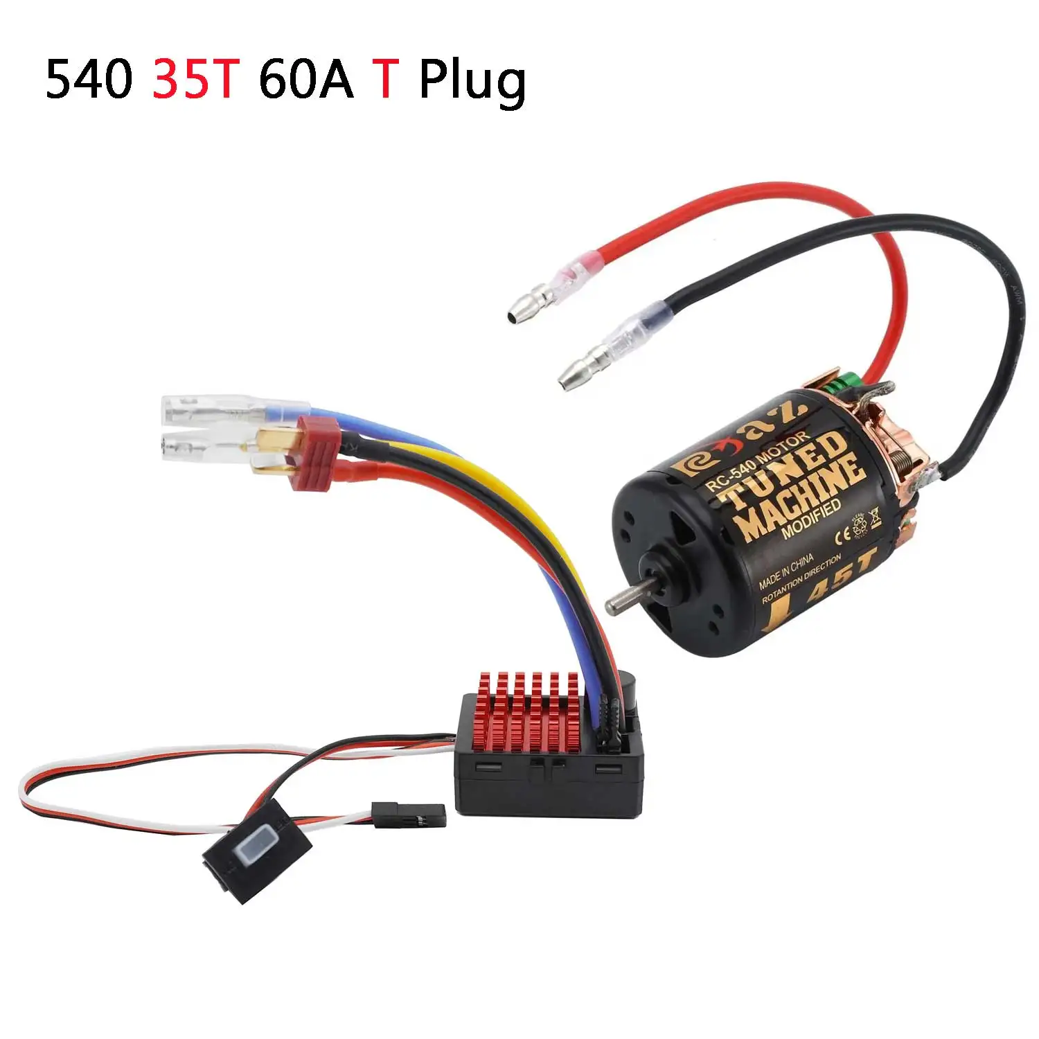 Ysido 540 Combo Geborsteld Motor 55T 45T 35T 60a Esc Voor 1/10 Off-Road Rock Crawler Klimmen Rc Auto Traxxas Trx4 Axiale Scx10