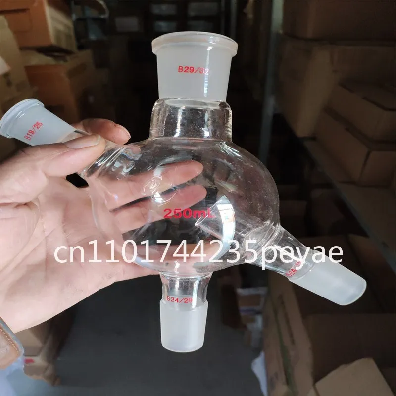 Rotary evaporator accessories glass four-way bottle 250mL feeding valve 19 #