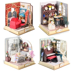 DIY Mini Size Casa Wooden Dollhouse Miniature Building Kit With Furniture Doll House Assembly Toys for Friends Birthday Gifts