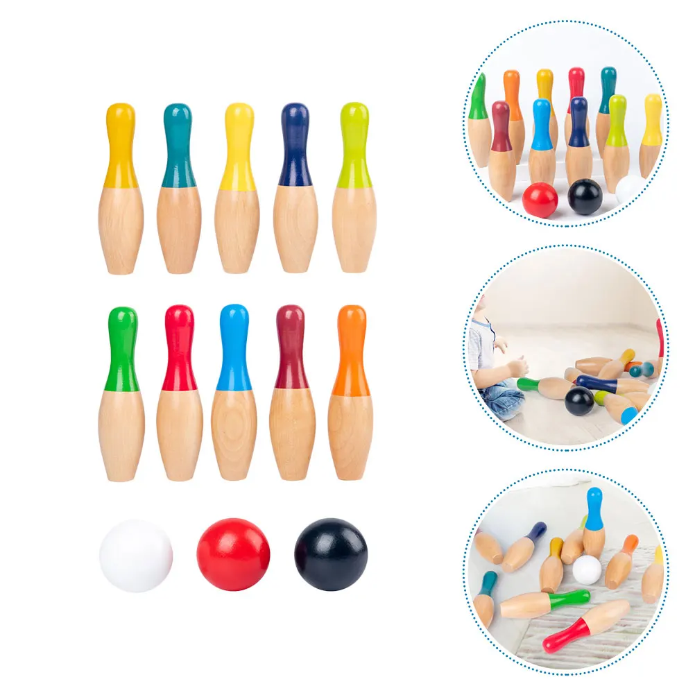 

1 set 1 Set Premium Wooden Indoor Kid For Children Educational Family Activity Kids Bowling Kit Child Bowling Toy