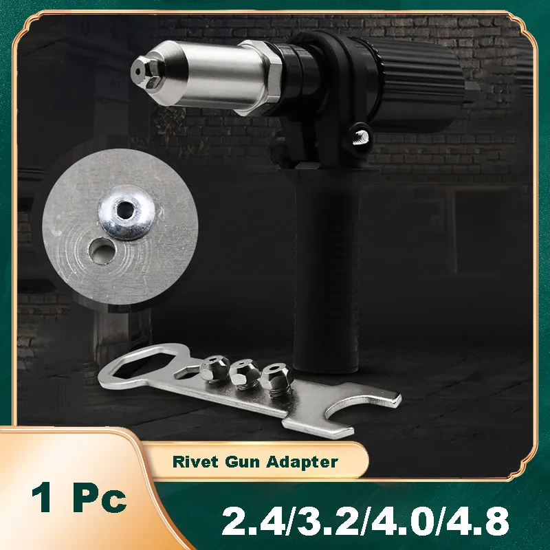 Electric Rivet Nut Gun Adapter 2.4/3.2/4.0/4.8mm Rivet Nut Gun Drill Adapter Insert Nut Pull Rivet Tools Adapter for Rivet Gun