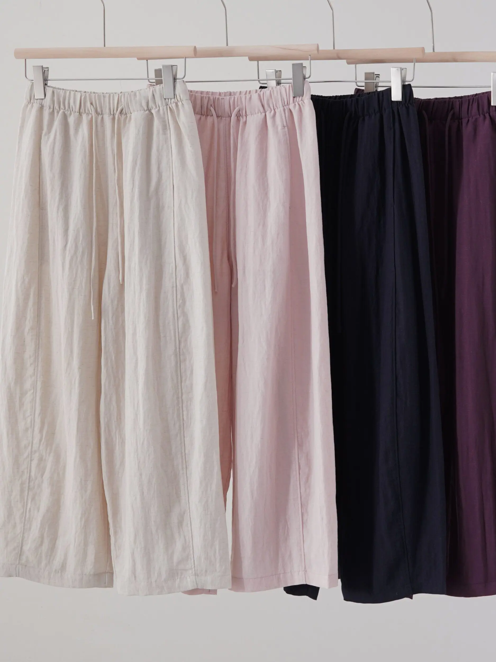 

Летние повседневные однотонные льняные брюки с завязками, свободные женские широкие брюки, универсальные, стройнящие, удобные, с высокой талией