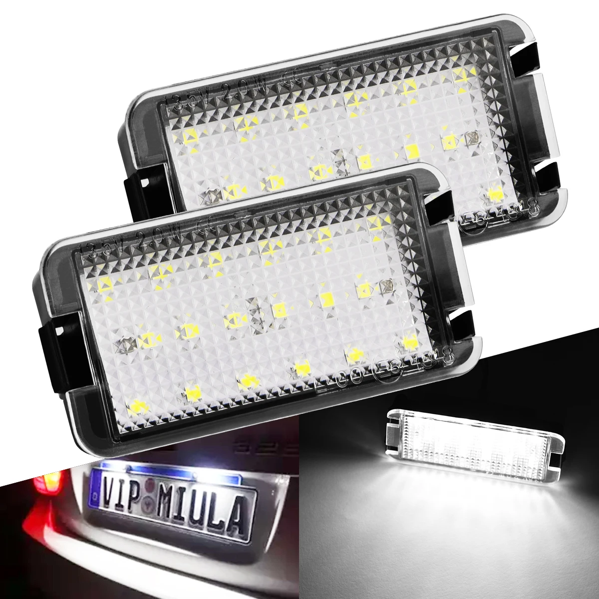 2x CANBUS LED Bulb No Error License Number Plate Light for Seat Altea Arosa Cordoba MK2 Lbiza 6L Leon 1M Toledo 5P