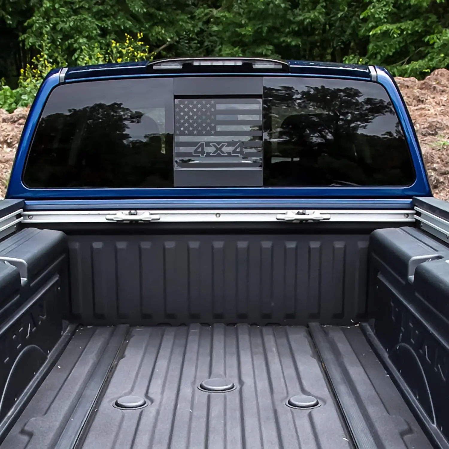 Rear Middle Window American Flag Decal for Nissan Titan 2013-2024 4x4 Pickup Truck Back Centre Sliding Window Glass USA Flag