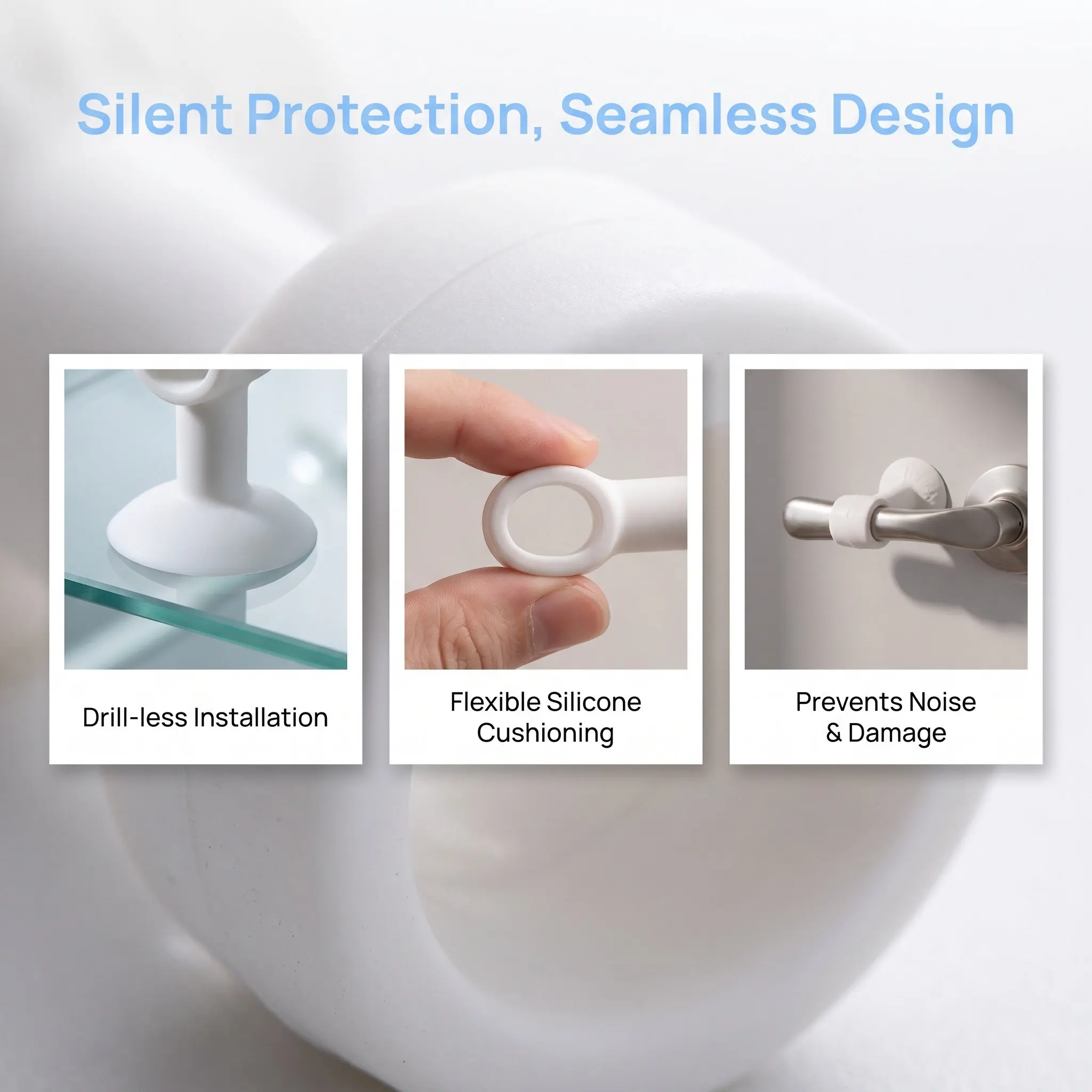 5Pcs Door Wall Protector Silicone Door Stopper Anti-Collision Pads Soft Buffer Pads Knock Protection for Knobs