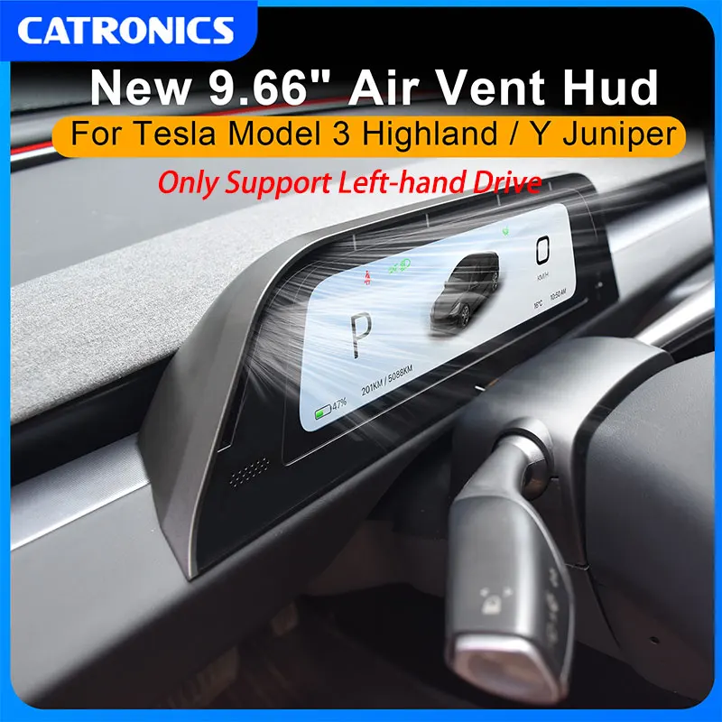 

CATRONICS 9.6" HUD with Air Outlet for Tesla Model 3 Highland 2024-2026 & Model Y Juniper 2025-2026 Support Carplay Android AUTO