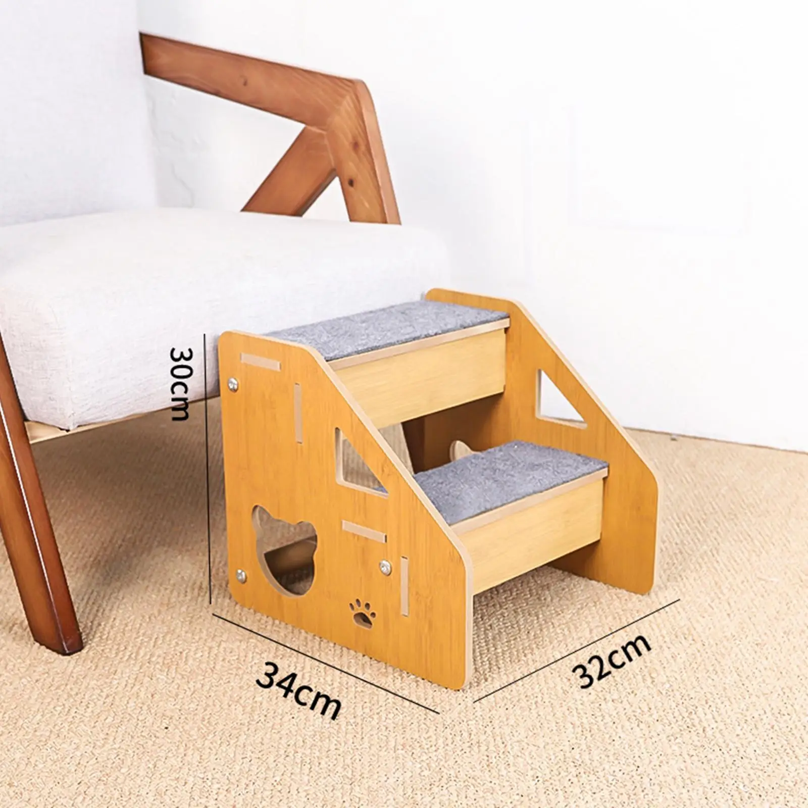 Puppy Steps Ladder MDF Dog Stair Non Slip Ramp for Pets Bed Sofa Supplies for Elderly Animals Climbing Helper