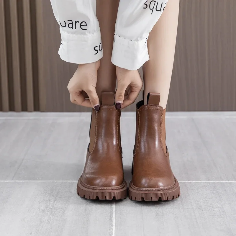 AIYUQI Marton Boots, женские ботинки из натуральной кожи, осень-зима 2023, новые женские ботинки, студенческие повседневные женские ботинки на