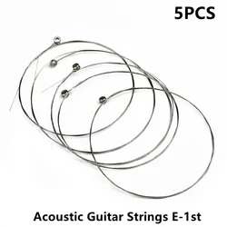High Quality Single Guitar Strings Silvery 1st E 5 Pcs Acoustic Bass Gauges .012 Guitars Top Musical Instrument