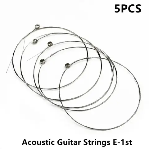 High Quality Single Guitar Strings Silvery 1st E 5 Pcs Acoustic Bass Gauges .012 Guitars Top Musical Instrument