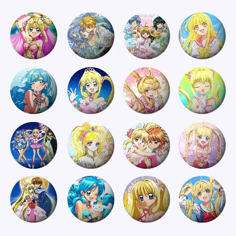 Meerjungfrau Melody Pichi Pichi Abzeichen Abzeichen Cartoon Runde Broschen Auf Rucksack Jacke Acryl Knopf Pins Sammlung Geschenke