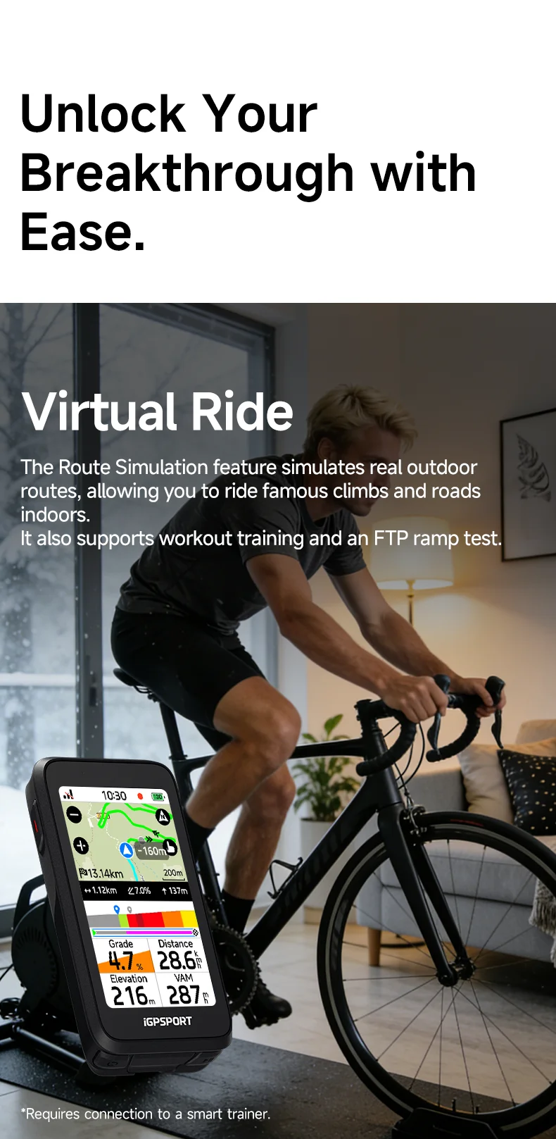 iGPSPORT BiNavi Air Touchscreen GPS Fahrradcomputer Leichtgewichtiger Farbdisplay-Fahrradnavigator Fahrradzubehör – Detail 16